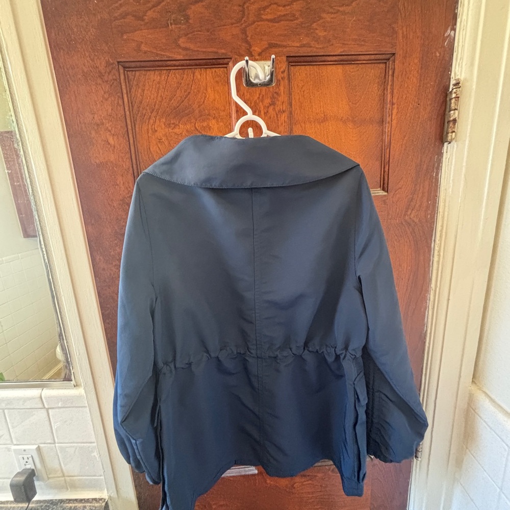 NWT Ann Taylor Women’s Waterproof, Cinched Anorak Teal Blue Raincoat CLASSY!!! - Picture 11 of 15
